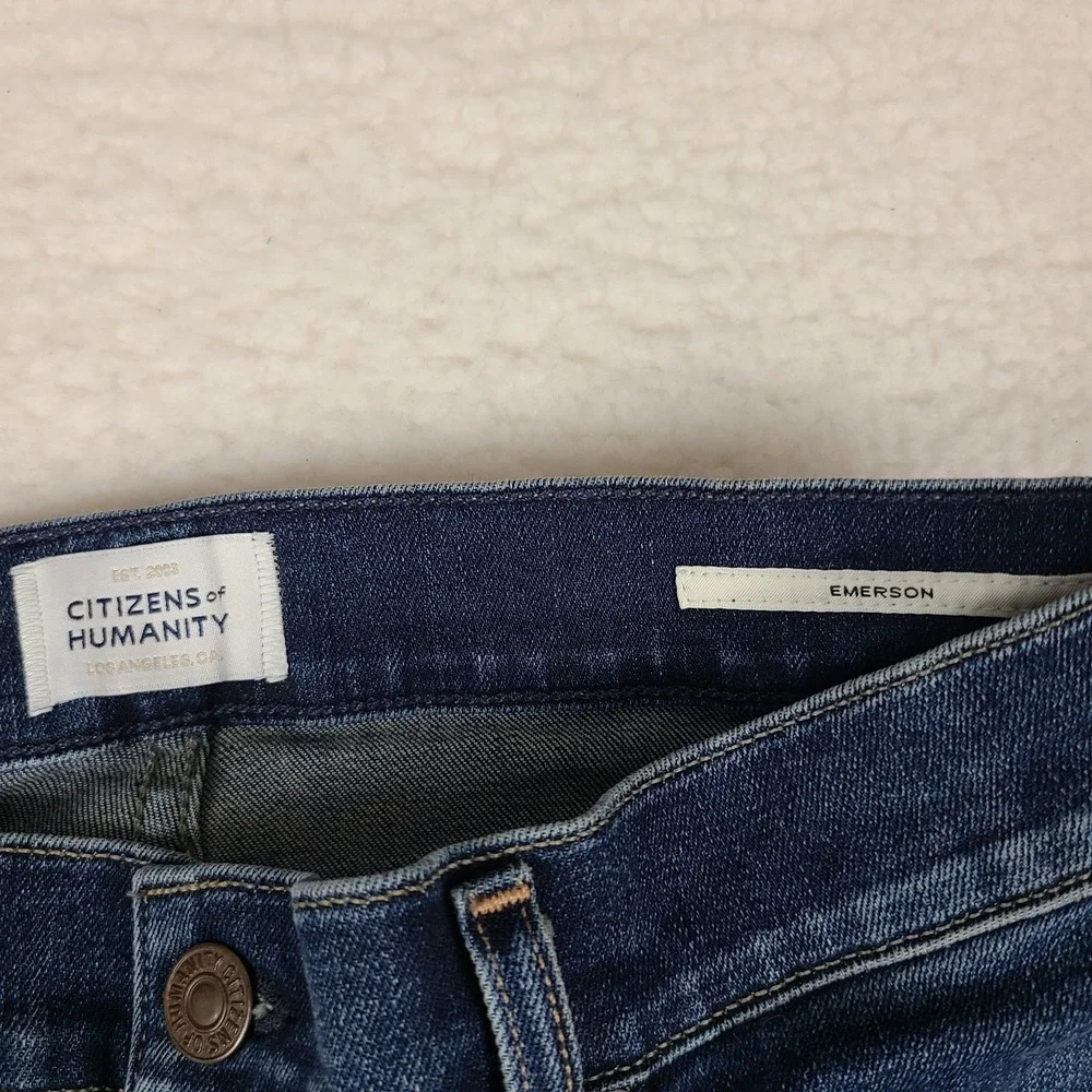 Citizens Of Humanity Jeans Women 25 Blue Emerson Button Fly Slim Boyfriend Denim